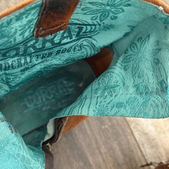 Corral Women's Lamb Round Toe Cowboy Zip Bootie, Chocolate Tan, 9M - Picture 5 of 13